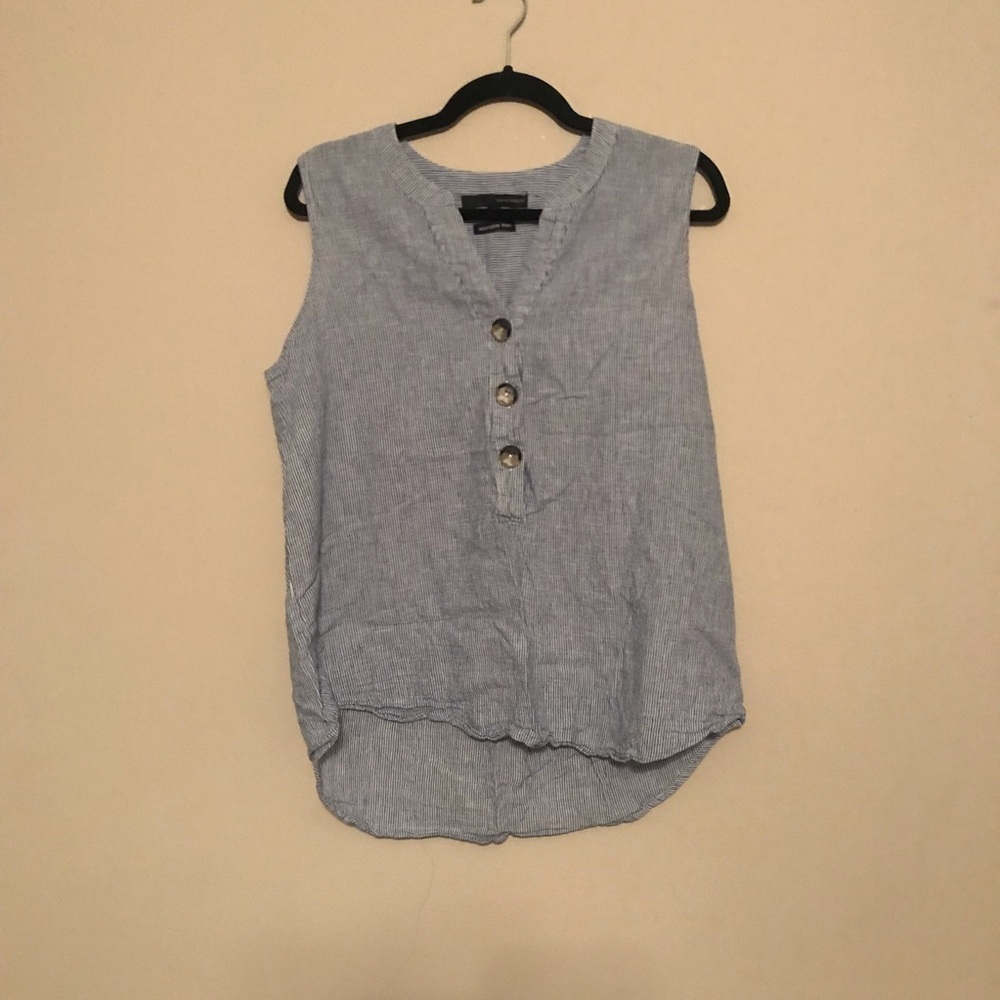 Sleeveless Striped Nautical Themed Shirt